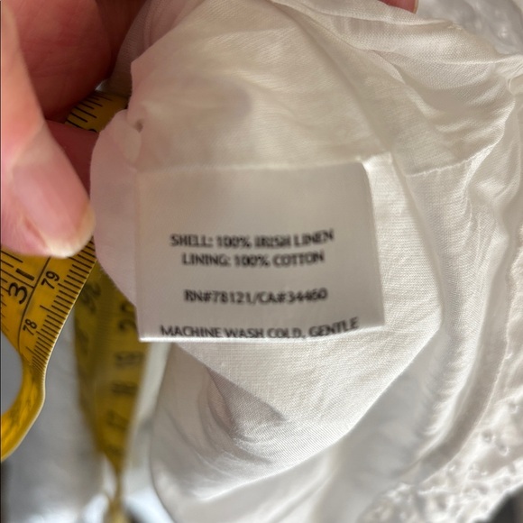 Eileen Fisher Irish Linen Scoop Neck White Dress - Picture 5 of 5